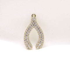 Wishbone Charm (Medium) with CZ
