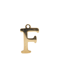 F - Gold Block Letter Charm (Large)