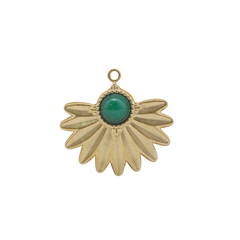 Green Sunburst Fan Charm (Medium)