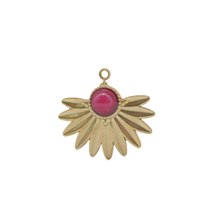 Hot Pink Sunburst Fan Charm (Medium)