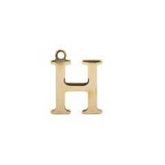 H - Gold Block Letter Charm (Large)