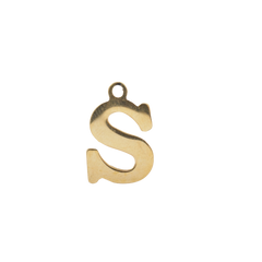 B - Gold Block Letter Charm (Large)
