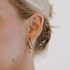 Tina Black & Gold Hoops