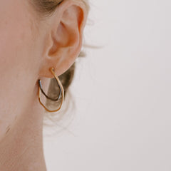 Tina Black & Gold Hoops