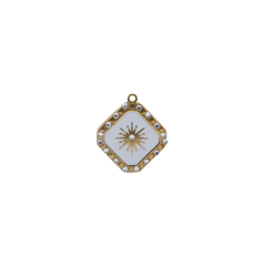 White Enamel Star Charm (Medium)