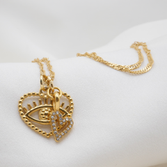 Evil Eye Heart Charm (Medium)