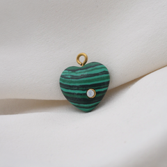 Green & Black Heart Charm (Medium)