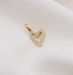 Open CZ Heart Charm (Small-Tiny)
