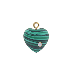 Green & Black Heart Charm (Medium)