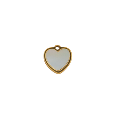 White Enamel Heart Charm (Small)