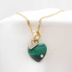 Green & Black Heart Charm (Medium)