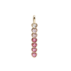 Pink Ombre Heart Stack Charm (Large)