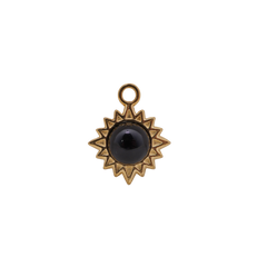 Black Sunburst Stone Charm (Small) - Waterproof