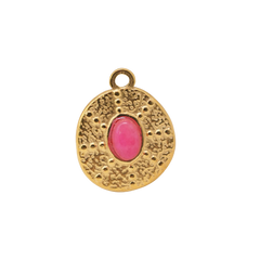 Hot Pink Medallion Charm (Medium)