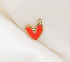 Red Enamel Heart Charm (Small)