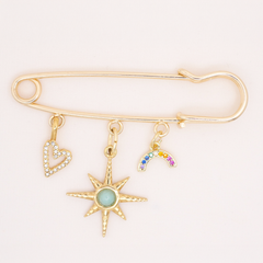 Safety Pin Brooch Charm Holder