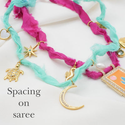 Spacing on chain link, saree, or beaded necklace