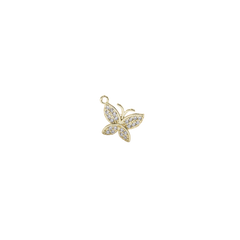 Gold Pavé Butterfly Charm (Tiny) (Waterproof)