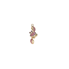 Gold Pinkish - Purple Crystal Crab Charm (Tiny) (Waterproof)