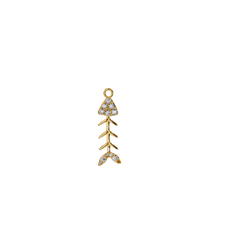 Crystal Fish Bone Charm (Small)