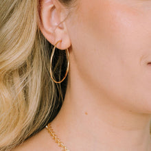 Load image into Gallery viewer, Nina (Sleeper) Hammered Hoop Earrings
