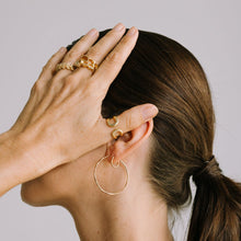 Load image into Gallery viewer, Nina (Sleeper) Hammered Hoop Earrings
