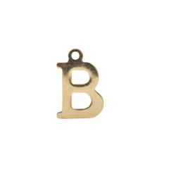 B - Gold Block Letter Charm (Large)