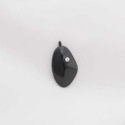 Black Resin Stone Charm (Medium)