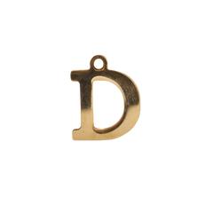 D - Gold Block Letter Charm (Large)