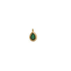 Birthstone Emerald (May) Teardrop Charm (Tiny)