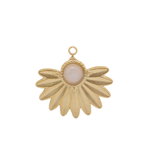 Pale Pink Sunburst Fan Charm (Medium)