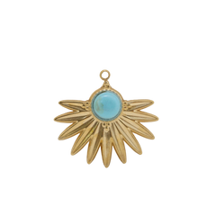 Turquoise Sunburst Fan Charm (Medium)