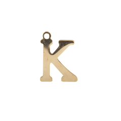 K - Gold Block Letter Charm (Large)