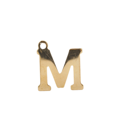 M - Gold Block Letter Charm (Large)