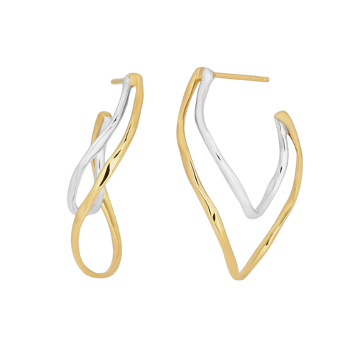Tina (Two-Tone) Hoop Earrings