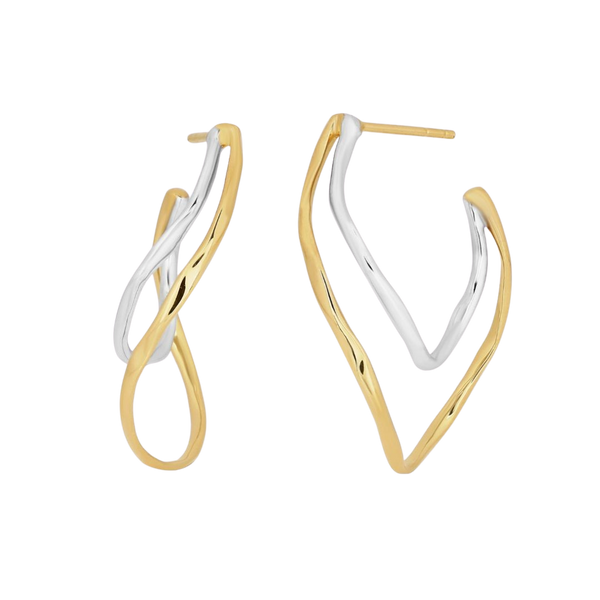 Tina (Two-Tone) Hoop Earrings