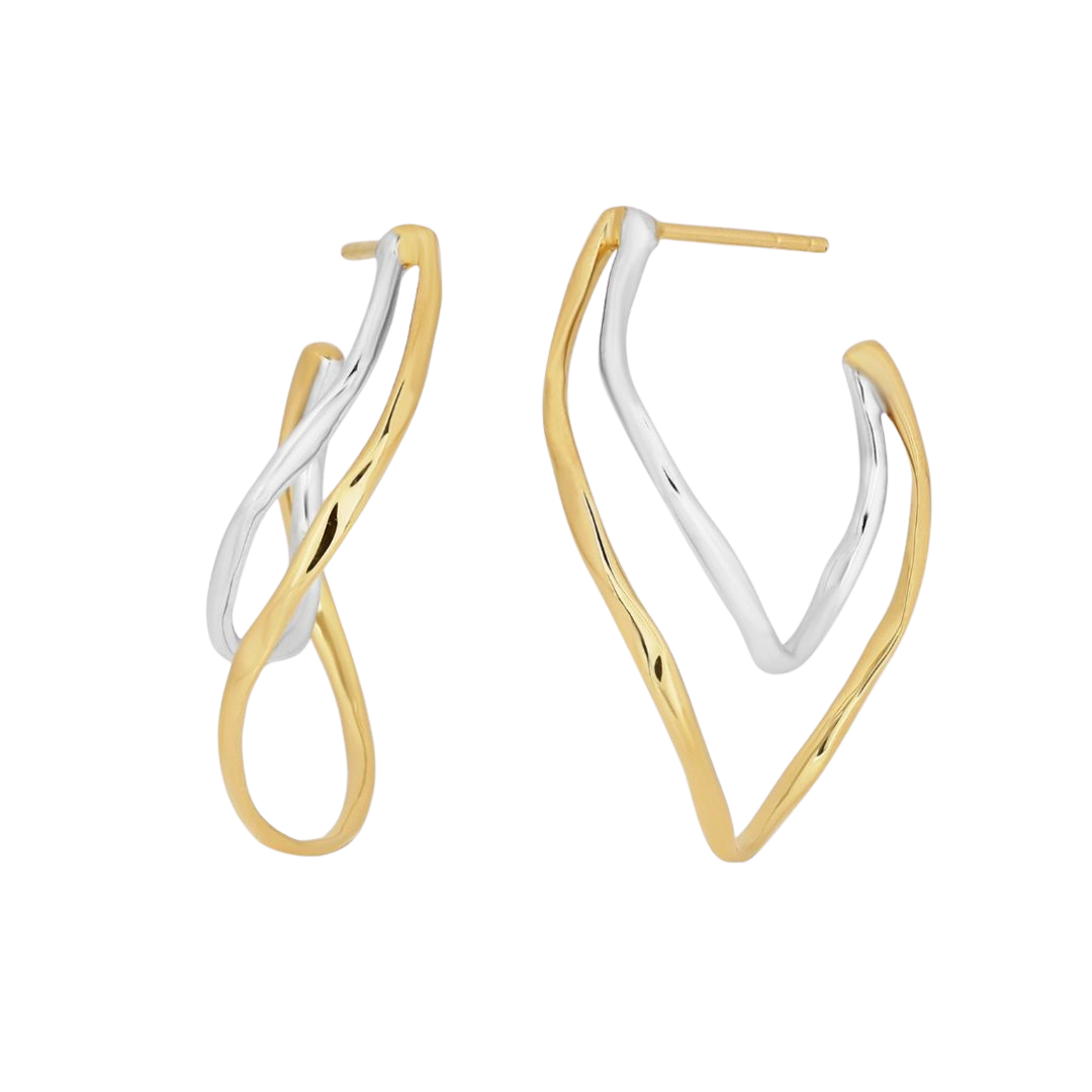 Tina (Two-Tone) Hoop Earrings