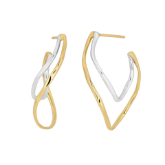 Tina (Two-Tone) Hoop Earrings