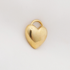 Puffy Gold Heart Charm (Medium)