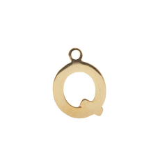 Q - Gold Block Letter Charm (Large)