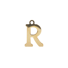 R - Gold Block Letter Charm (Large)