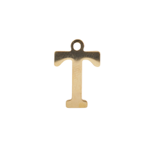 T - Gold Block Letter Charm (Large)