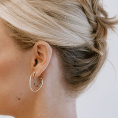 Tina Black & Gold Hoops