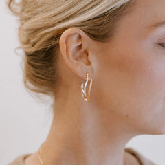 Tina (Two-Tone) Hoop Earrings