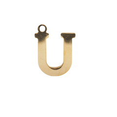 B - Gold Block Letter Charm (Large)