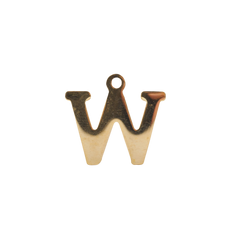 W - Gold Block Letter Charm (Large)
