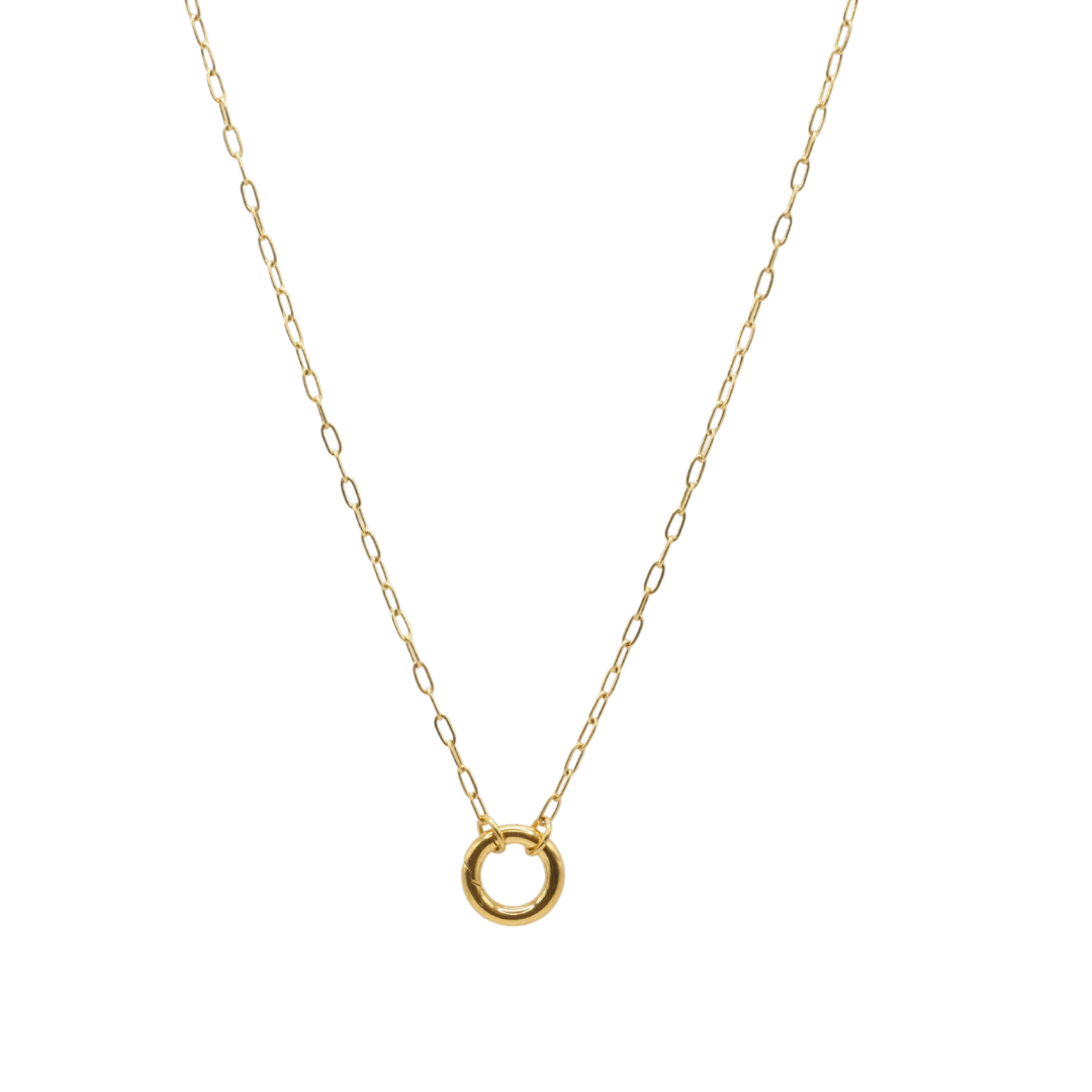 Drawn Cable Chain Necklace with Round Carabiner - Waterproof