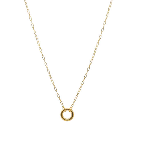 Drawn Cable Chain Necklace with Round Carabiner - Waterproof
