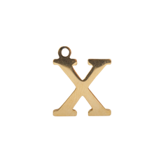X - Gold Block Letter Charm (Large)