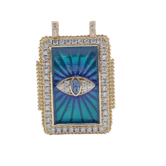 Blue Evil Eye Rectangle Charm (Large)